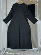 Black Jacquard Pattern Abaya – Elegant Modest Wear | Indian Made