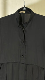 Black Pleated Button Abaya – Elegant Modest Wear | Indian Made