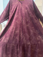 Maroon Butterfly Print Abaya