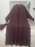Premium Korean Nida Deep Brown Handwork Abaya