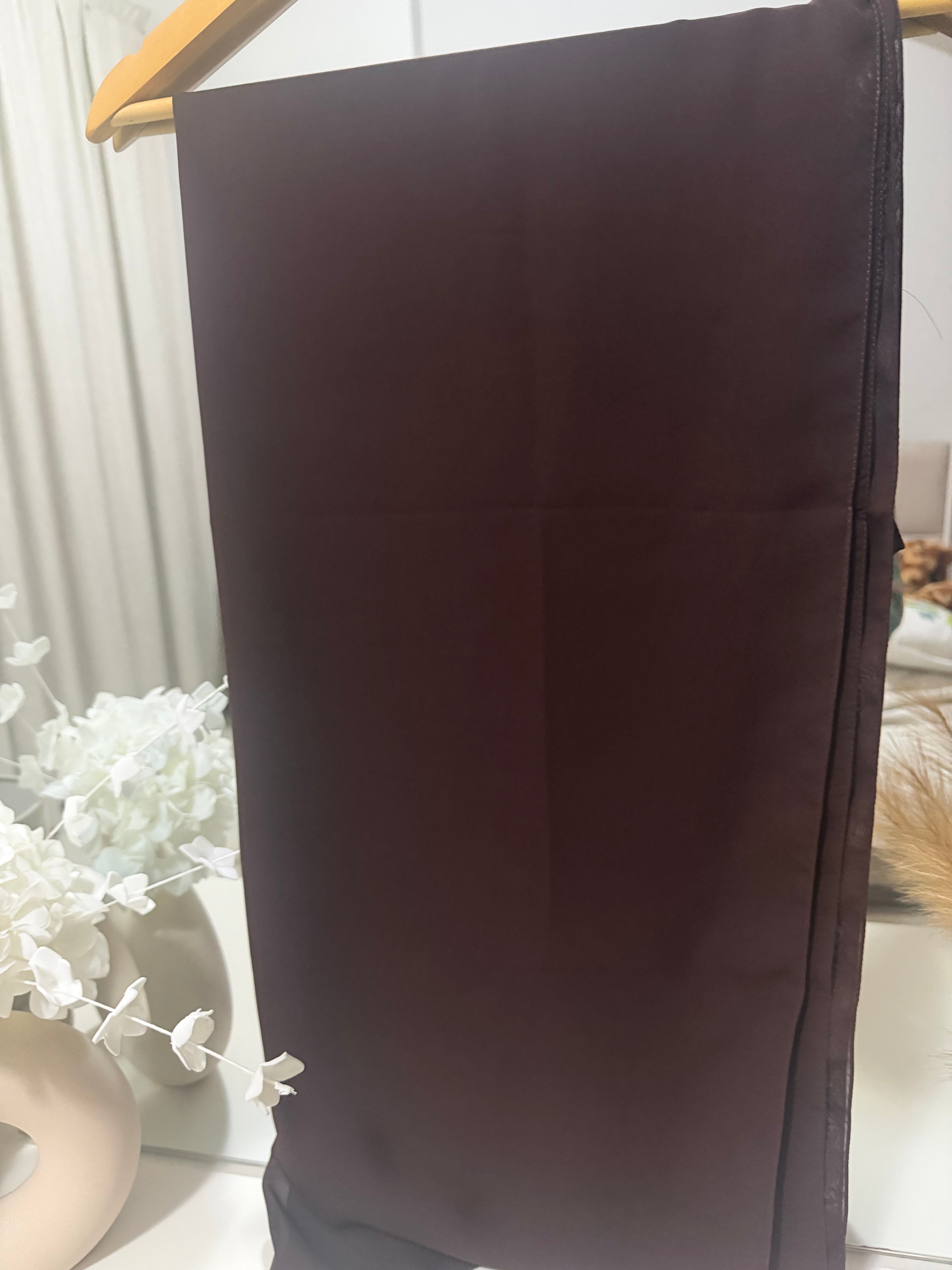 Premium Korean Nida Deep Brown Handwork Abaya