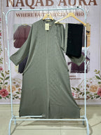 Grey Embellished Abaya – Elegant Modest Wear | Indian Made