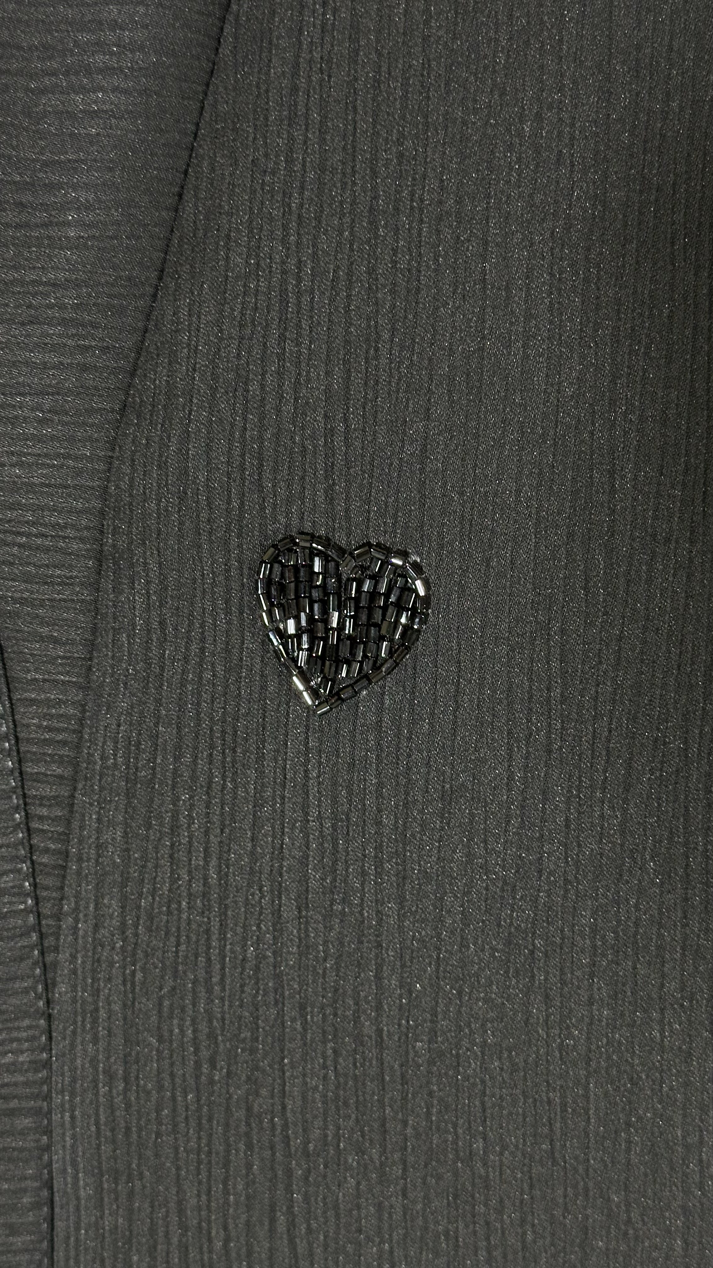 Black Heart Beaded Abaya – Zoom Fabric with Matching Dupatta (Indian Made)