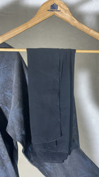 Black Abaya with Navy Blue Print