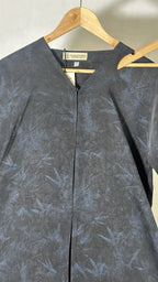 Black Abaya with Navy Blue Print