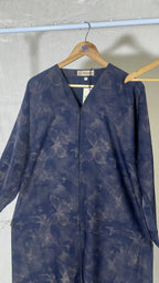 Navy Blue Butterfly Print Abaya
